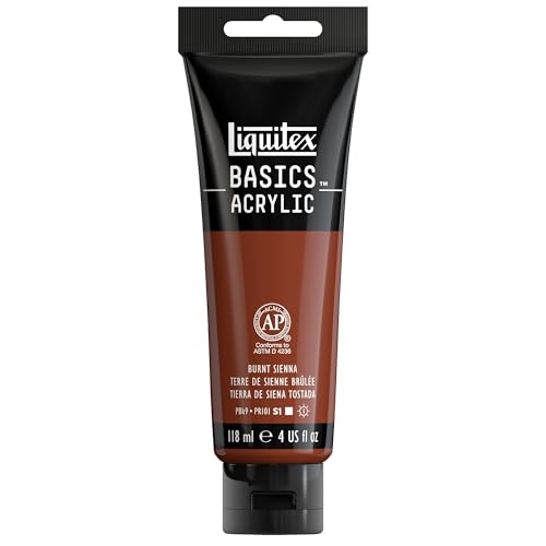 Liquitex BASICS Acrylic Paint, 118ml (4-oz) Tube, Burnt Sienna - color: Burnt Sienna, size: 4 Fl Oz (Pack of 1)