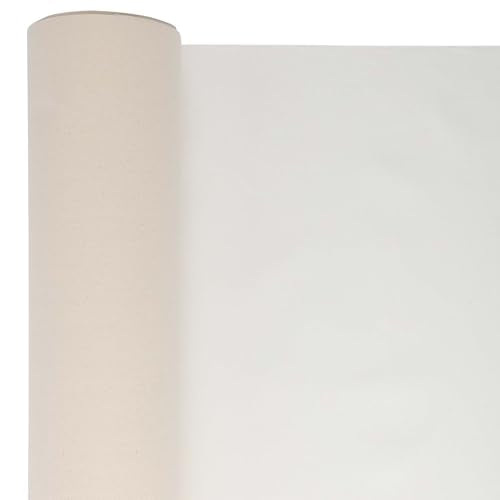 Paramount All Media Double-Primed White Canvas Roll 72" x6 Yard - Unbleached 100% Cotton, Acid-Free Acrylic Primer, 11 oz Primed Weight, Medium-Tooth Surface - Perfect for Oil, Acrylic, Alkyd Paints