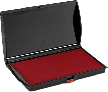 Large Premium Crimson Red Ink Stamp Pad - 3" by 6" - Quality Felt Pad - Case with Closing snap - color: Crimson Red, size: 3" x 6"