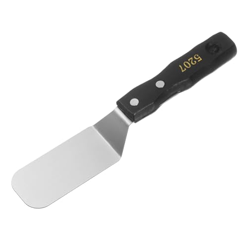 HARFINGTON No.5207 Painting Palette Knife Stainless Steel Flat Large Spatula Pallet Knife Metal Scraper with Wood Handle for Oil Acrylic Paint Canvas Color Mixing Spreading