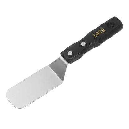 HARFINGTON No.5207 Painting Palette Knife Stainless Steel Flat Large Spatula Pallet Knife Metal Scraper with Wood Handle for Oil Acrylic Paint Canvas Color Mixing Spreading