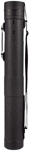 FixtureDisplays® 3.5" Inside Diameter Document Poster Tube, Telescoping Document Resistant Tube Mailer, Black Plastic Storage Tube Expands from 30.3" up to 53.9" 18350-NF
