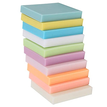 Zunate 10Pcs Color Rubber Stamp Blocks for Carving, DIY Soft PVC Engraving Bricks, Craft Accessories for Kids & Adults, 5x5cm Art Supplies