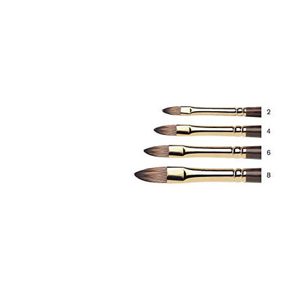 Winsor & Newton Monarch Short Filbert Long Handle Brush, Size 2 - size: #2, style: Short Filbert