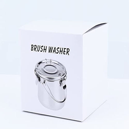 Tosnail Stainless Steel Leak-Proof Paint Brush Washer with Lid and Removable Filter Screen Portable Paint Brush Cleaner - Large - style: Leak-Proof Large