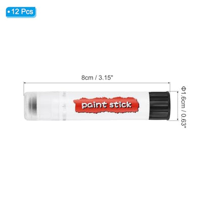 PATIKIL Tempera Paint Sticks, 12 Pcs Solid Tempera Paints Sticks Washable Bulk Markers Pen Quick Drying for Artists Beginners Art Supplies, Black - color: Black