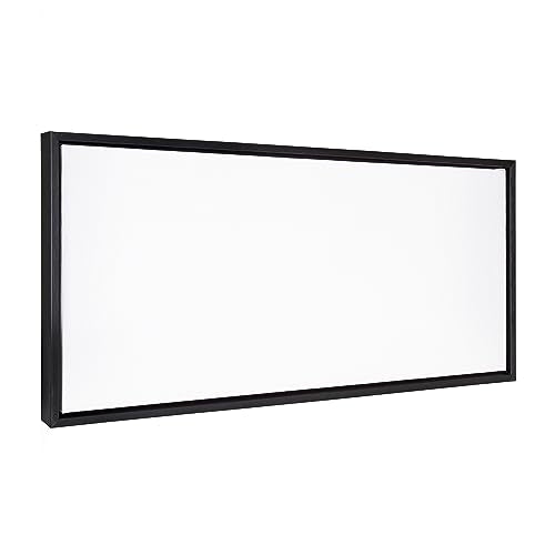 Kate and Laurel Sylvie Blank Canvas Wall Art, 18x40 Black, Modern, Framed for Paint-Your-Own Art - color: Black, size: 18"L x 40"W