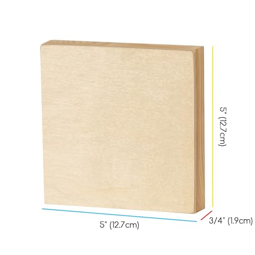 MEEDEN Unfinished Wood Canvas Board: 3/4” Deep 5x5” Wooden Canvas Panel Pack of 6 - Blank Cradled Wood Art Board for Painting - size: 5"x5"- 6 Pack