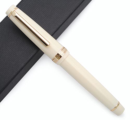 JINHAO 82 Fountain Pen with Gold Clip (F Nib 0.5mm, Ivory White) - color: Ivory White