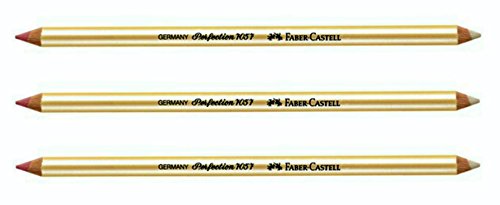 Faber-Castell Eraser Pencil - Perfection art eraser pencils for drawing, artist supplies, Dual function for erasing Ink and colored pencils - 3 Pack
