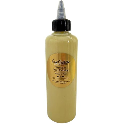 Premium Pour Painting | 8 FLOZ | Fluid Art Paint | Ready to Pour | Light Yellow - color: Light Yellow