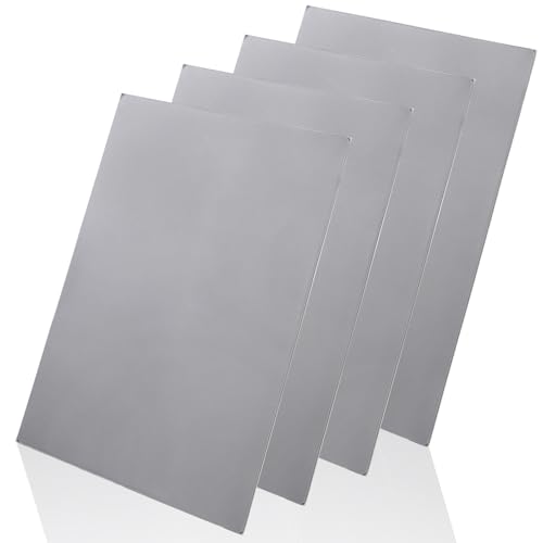 Tlence 4 Pack Rubber Stamp Sheets, 2.6 mm (0.1 inch) A4 Size Light Gray Rubber Pads, Soft Rubbers Mat for Engraving Machine Cutter, Laser Rubbers Carving Blocks Material to Making Custom Stamps
