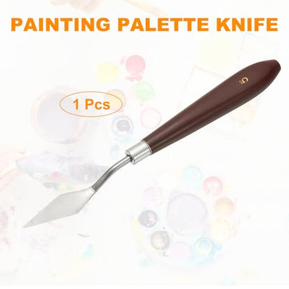 HARFINGTON Palette Knife Painting Tool 1.97" x 0.59" Stainless Steel Art Spatula Pallet Knives Scrapers Tools with Plastic Handle for Acrylic Oil Canvas Mixing Spreading, Red/Silver - size: 1.97" x 0.59"