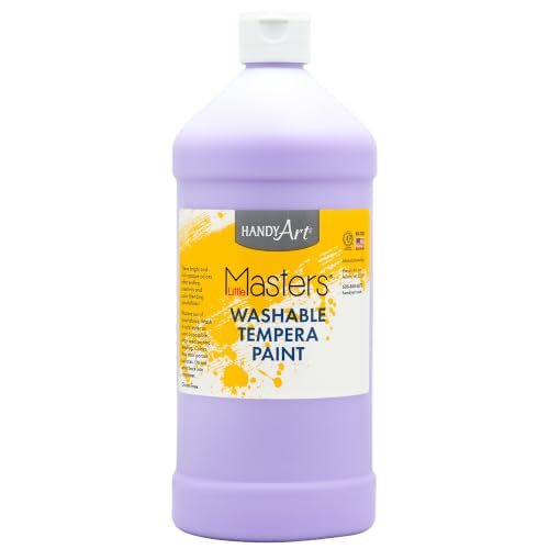 Handy Art Little Masters Washable Tempera Paint, Light Purple, 32 oz Bottle | Bright & Mixable, High Opacity, Washable Colors for Classroom, Students, Kids, Young Artists, Safe & Non-Toxic, Made in USA - color: Light Purple, size: 32 Fl Oz (Pack of 1)