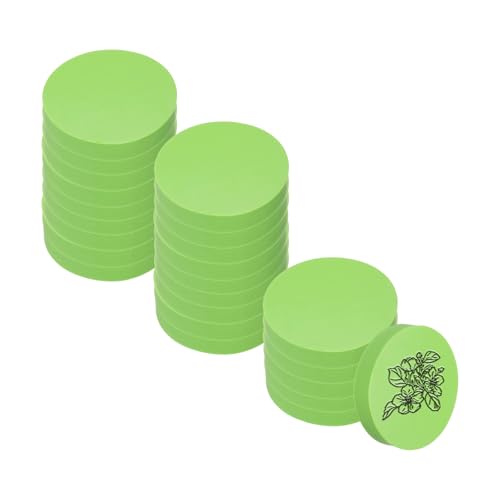 PATIKIL 24Pcs 2" Rubber Carving Blocks, Soft Linoleum Art Carving Block Round Crafts Stamp Making for Printmaking Stamps Carving Supplies, Green - color: Green