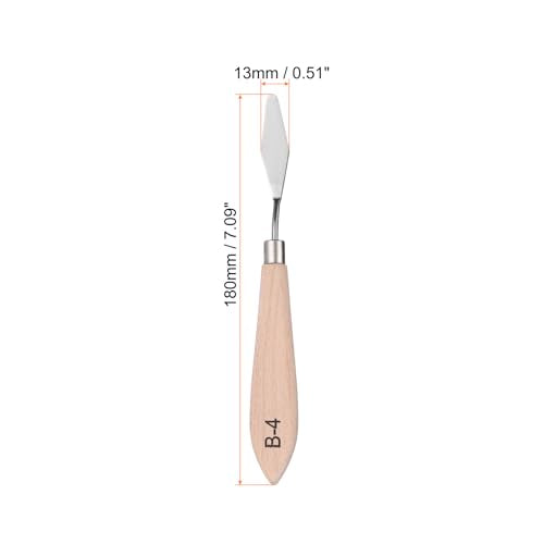 HARFINGTON Palette Knife Painting Tool 7.09" Stainless Steel Blade Spatula Painting Pallet Knife Wood Handle for Oil Acrylic Canvas Color Mixing - size: 13mmx180mm