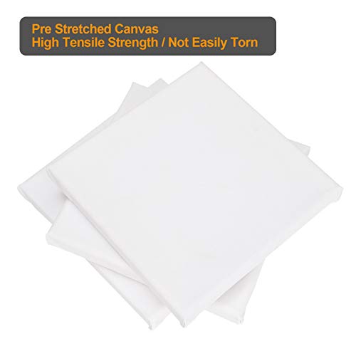 Mini Canvas Panels 6 x 6 inch Pack of 24, STARVAST Cotton Pre-Stretched Small Canvas Boards Blank Canvases for Paintings Craft Small Acrylics Oil Art Projects