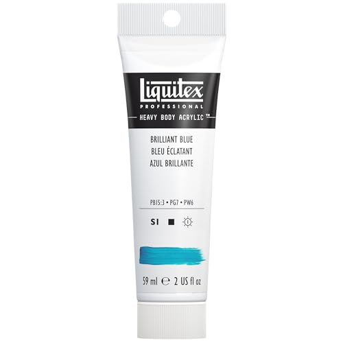 Liquitex Professional Heavy Body Acrylic Paint, 2-oz (59ml) Tube, Brilliant Blue - color: Brilliant Blue, style: 2-oz Tube