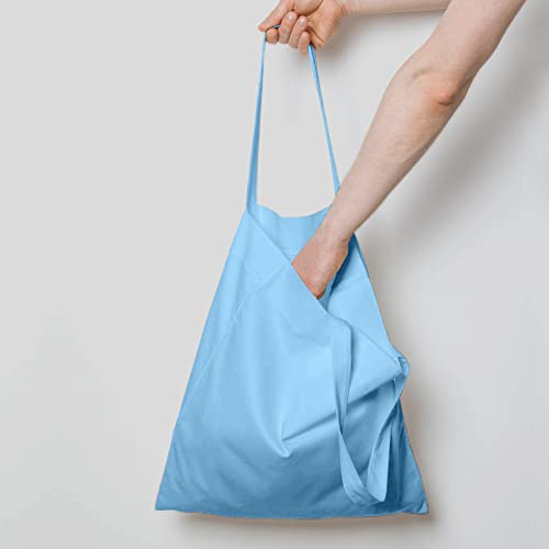 NPBAG 15 Pack 15'' X 16'' Baby Blue Cotton Tote Bags, Lightweight Blank Bulk Cloth Bags with 1pc of PTFE Teflon Sheet - color: Baby Blue, size: Medium