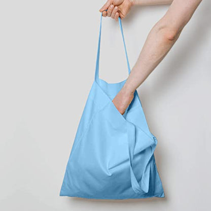 NPBAG 15 Pack 15'' X 16'' Baby Blue Cotton Tote Bags, Lightweight Blank Bulk Cloth Bags with 1pc of PTFE Teflon Sheet - color: Baby Blue, size: Medium