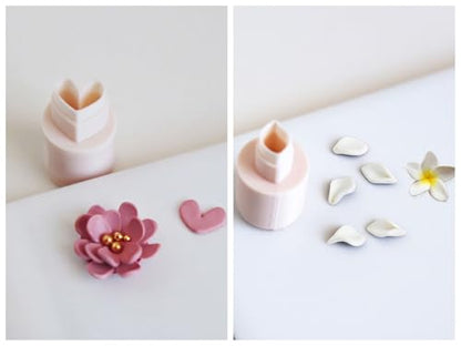 Mini Polymer Clay Cutters 15 Shapes Flower Petal Leaf Shapes Cutters for Earrings Making