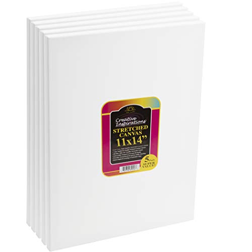 Kaleidoscope Acrylic Paint Set - Complete Professional Artist Kit of 30 Liquid Color Tubes (20ml) With Creative Inspirations Stretched Canvas 11" x 14"