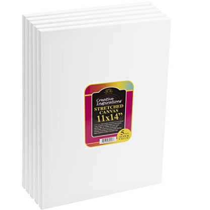 Kaleidoscope Acrylic Paint Set - Complete Professional Artist Kit of 30 Liquid Color Tubes (20ml) With Creative Inspirations Stretched Canvas 11" x 14"