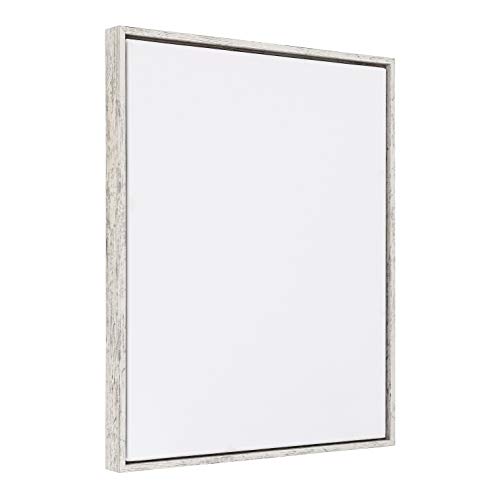Combo Pack: Floater Frame + 11x14 inch Stretched Canvas for Painting, 1-3/8" Thick Frame + 3/4" Deep Blank Canvas with 12oz Primed 100% Cotton Canvas Fabric (Distressed White, 11 x 14 inch) - color: Distressed White, size: 11 x 14 inch