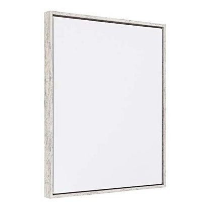 Combo Pack: Floater Frame + 11x14 inch Stretched Canvas for Painting, 1-3/8" Thick Frame + 3/4" Deep Blank Canvas with 12oz Primed 100% Cotton Canvas Fabric (Distressed White, 11 x 14 inch) - color: Distressed White, size: 11 x 14 inch