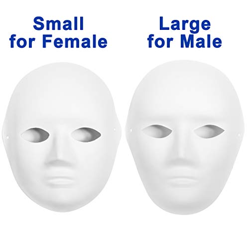 CALPALMY 14 Pack Paper Mache Masks - 2 Sizes for Artistic Projects, Theater, Halloween, Masquerade Parties, Classroom Art - size: 14-Pack(2 Sizes)