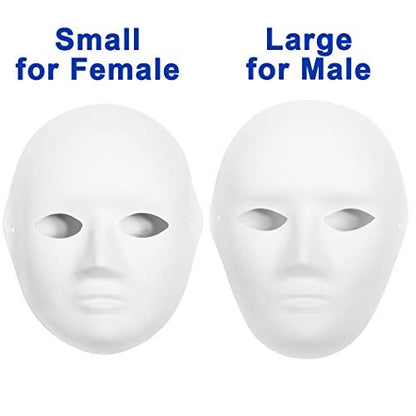 CALPALMY 30 Pack Paper Mache Masks - 2 Sizes for Artistic Projects, Theater, Halloween, Masquerade Parties, Classroom Art - size: 30-Pack(2 Sizes)