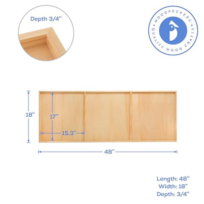 Birch Painting Panel 18 x 48 x 3/4-inch, Pack of 1 Large Wood Canvas Boards for Painting, Blank Sign for Wall Art Sets, by Woodpeckers - size: 18 x 48