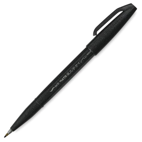 Pentel Arts Sign Pen Touch, Fude Brush Tip, Black Ink - 1 Pack (SES15NBPA) - color: Black, size: 1 Count (Pack of 1)