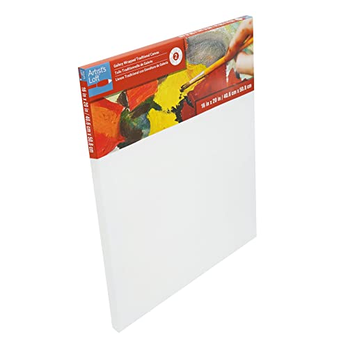 Artist's Loft 24" x 36" Level 2 Gallery Wrapped Traditional Canvas - Archival, Acid Free Cotton Canvas for Paint, Acrylic, & Oils - Bulk 12 Pack - size: 16 x 20