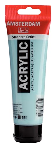 Amsterdam Standard Series Acrylic Tube 120ml Sky Blue Light 551 (17095512) | Vibrant Color with Acrylic Resin Binder, High Lightfastness, Water-Based, Strong Coverage, Visible Brush Strokes - color: Sky Blue Light, size: 4.06 Fl Oz (Pack of 1)