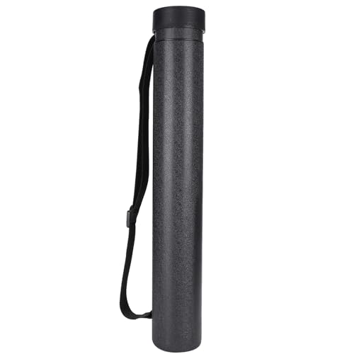 Telescopic Drawing Tube Expandable Painting Tube Retractable Art 34.4 Inches PE Plastic Storage Case with Flip Cover for Posters Maps Documents Blueprints (Black) - color: Black