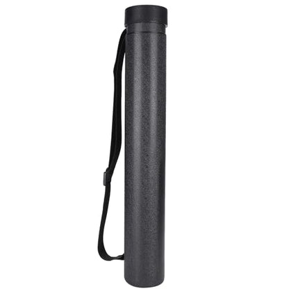 Telescopic Drawing Tube Plastic Storage Case with Flip Cover for Posters Maps Documents Art Supplies (Black) - color: Black