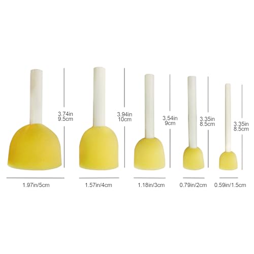 Round Sponges Brush Set Paint Sponge Wood Handle Foam Stencil Brushes Touch Up Painting Tools for Acrylic Craft Staining Varnishes 10pcs - color: A