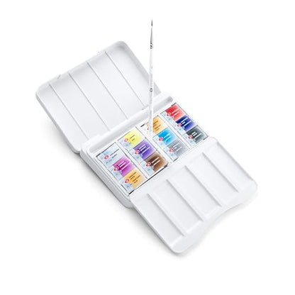 White Nights Professional Watercolor Set – Atlas Botanical Collection, 12 Full Pans, Artist Grade, Vibrant & Lightfast Colors in Durable Box by Nevskaya Palitra