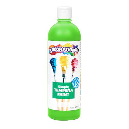 Colorations Paraben-Free Tempera Paint for Kids - Light Green, 16 Ounce Bottle, Non-Toxic and Made in The USA - color: Light Green