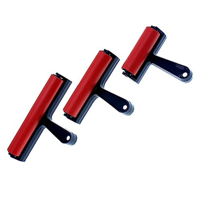 Gogogmee Artist Rubber Roller Paint Brush for Ink and Painting 10cm Long Soft Red Sponge Brush for Scrapbooking Drawing and Wall Art - size: 13*11.5cm