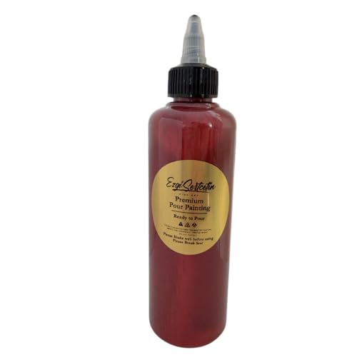 Premium Pour Painting Acrylic Fluid Art Paint | Ready to Pour | 8 FL OZ | Coyote Red - color: Coyote Red