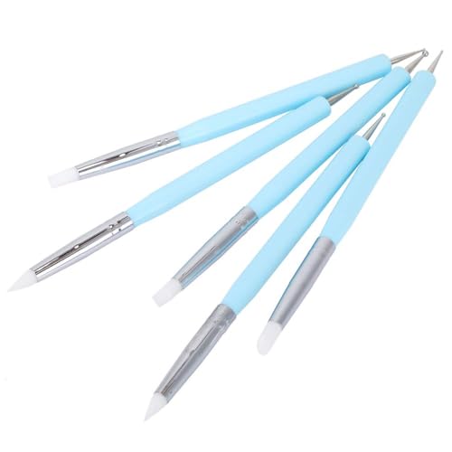 5PCS 2-Head Styluses, Color Shaper Brushes Pen, Dotting Tool Silicone for Clay, Sculpture Pottery, Paper Clay, Cake Decoration