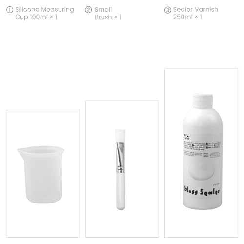 Eco-Friendly Acrylic Gloss Sealer Varnish - Fading & Water Resistance - Fast Drying for Concrete Gypsum Plaster (8.45oz) - color: 8.45oz