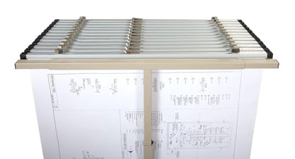 Mobile Blueprint Storage Rack –– Holds Up to 1200 Blueprints In 12 Blueprint Clamps - Vertical Blueprint Holder - Heavy Duty - MVPC - style: MVPC Vertical Blueprint