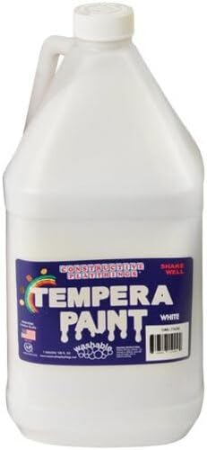 Constructive Playthings Washable Tempera Paint for Kids, Classroom Painting Supplies, 1 Gallon, White - color: White, size: 128 Fl Oz (Pack of 1)