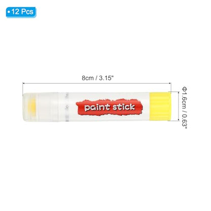 PATIKIL Tempera Paint Sticks, 12 Pcs Solid Tempera Paints Sticks Washable Bulk Markers Pen Quick Drying for Artists Beginners Art Supplies, Lemon Yellow - color: Lemon Yellow