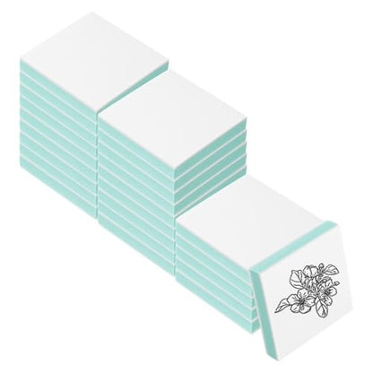 PATIKIL 24Pcs 2X2" Rubber Carving Blocks, Soft Linoleum Art Carving Block Square Crafts Stamp Making for Printmaking Stamps Carving Supplies, Green - color: Green