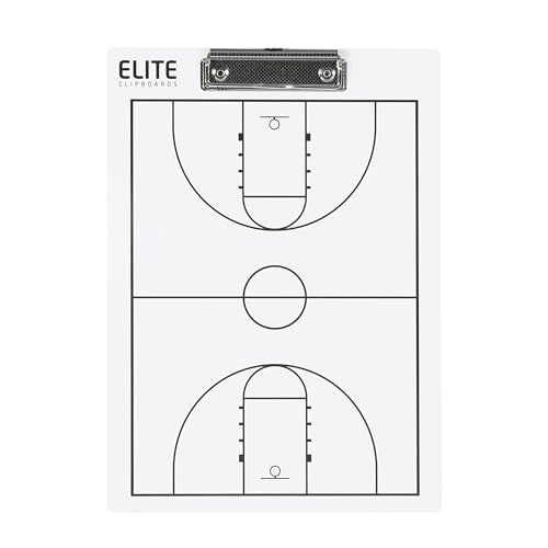 Basketball White Dry Erase Coaches Clipboard | Double-Side Basketball Coaching Whiteboard with Marker