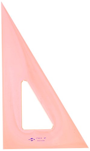 Alvin, Triangle Ruler with Fluorescent Edges, Drafting Tool Kits - 12-inches, 30/60 Angle